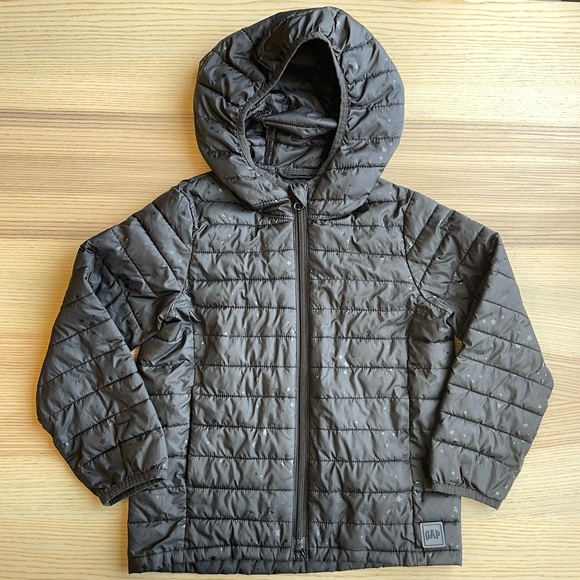 GAP Kids PrimaLoft black on black stars puffer jacket Unisex Size XS (4-5) - Picture 4 of 11